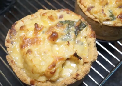 Cauliflower and Spinach Cheese Pies